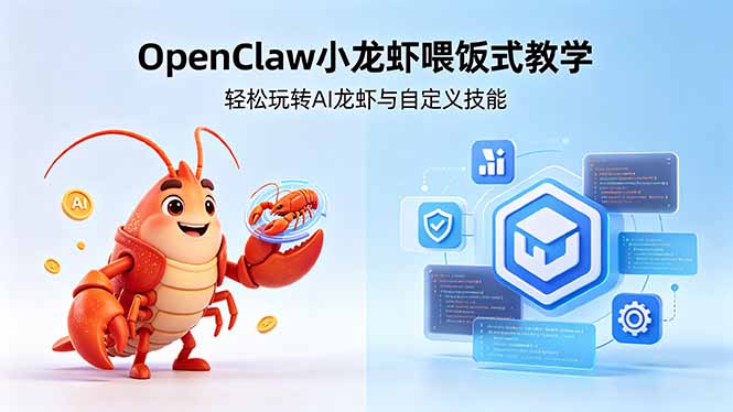 不用懂技术！OpenClaw小龙虾喂饭式教学，轻松玩转AI龙虾与自定义技能