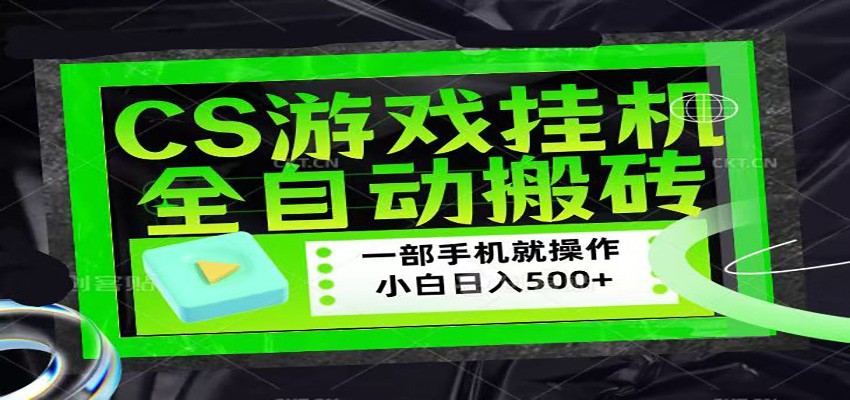 CSGO游戏挂机捡漏搬砖，超稳定的项目，带领1000+小白实现日入500+
