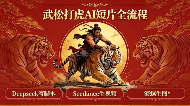 武松打虎AI短片全流程：Deepseek写脚本+Seedance生视频+海螺生图