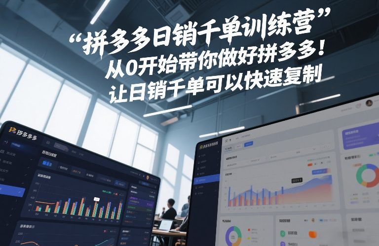 拼多多日销千单训练营,从0开始带你做好拼多多,让日销千单可以快速复制(更新26年9月)