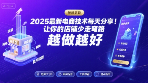 2025-2026最新电商技术每天分享,让你的店铺少走弯路,越做越好(更新26年09月)