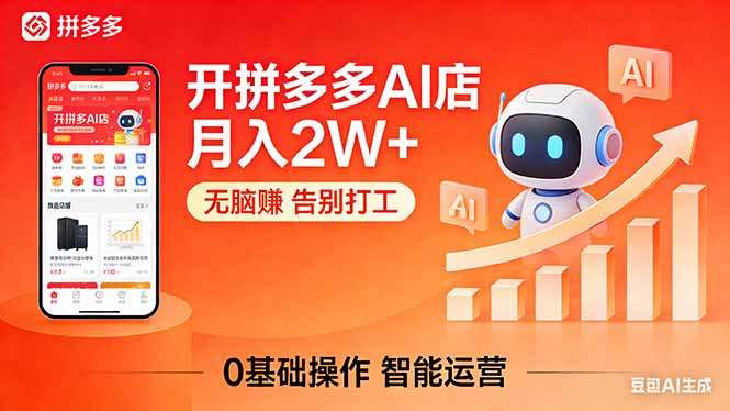 开一家拼多多AI店,月入2W+,无脑赚,告别打工,附SOP手册