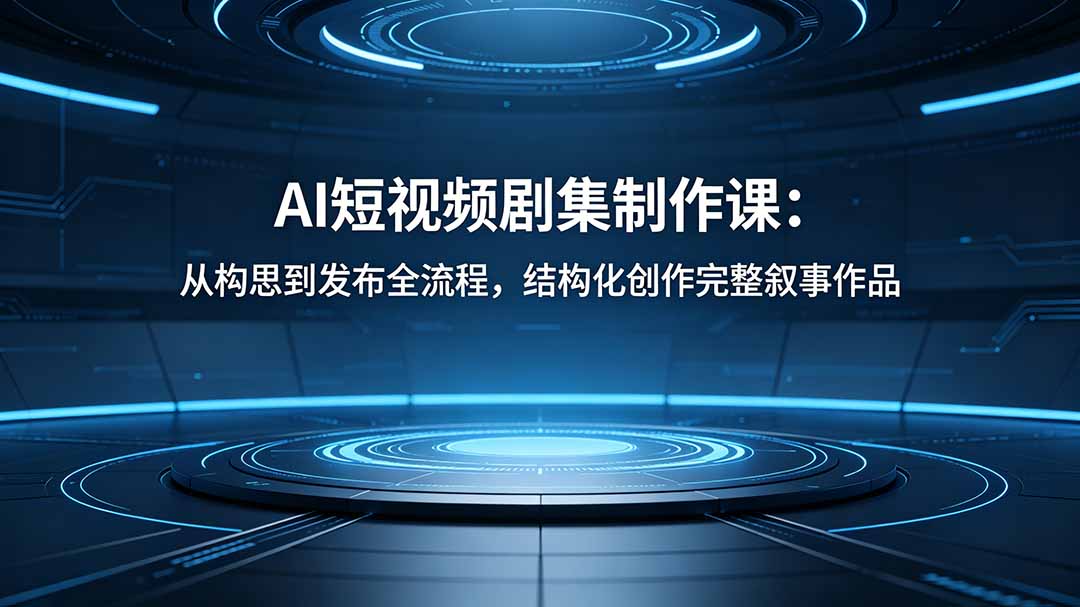 AI短视频剧集制作课:从构思到发布全流程,结构化创作完整叙事作品