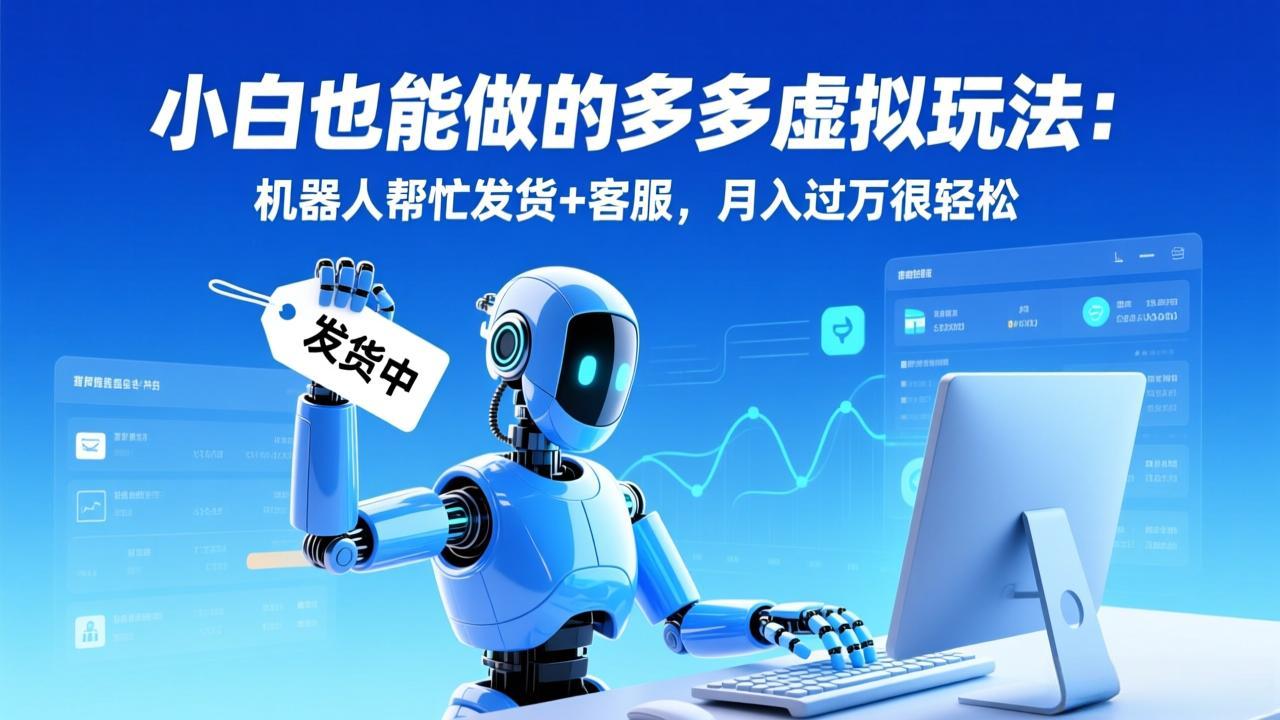 小白也能做的多多虚拟玩法：机器人帮忙发货+客服，月入过万很轻松