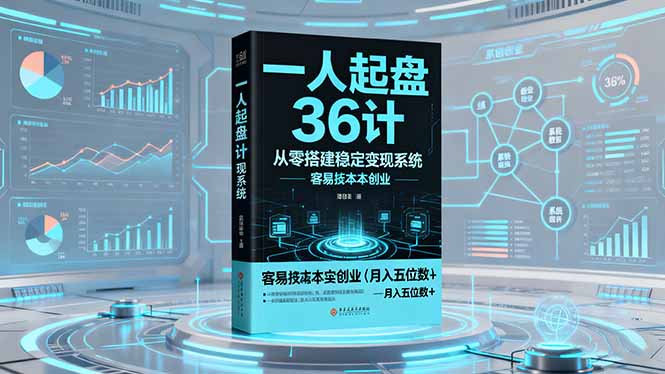 一人起盘36计:从零搭建稳定变现系统,实现低成本创业,月入五位数+