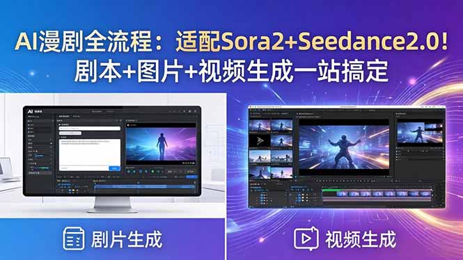 AI漫剧全流程:适配Sora2+Seedance2.0!剧本+图片+视频生成一站搞定