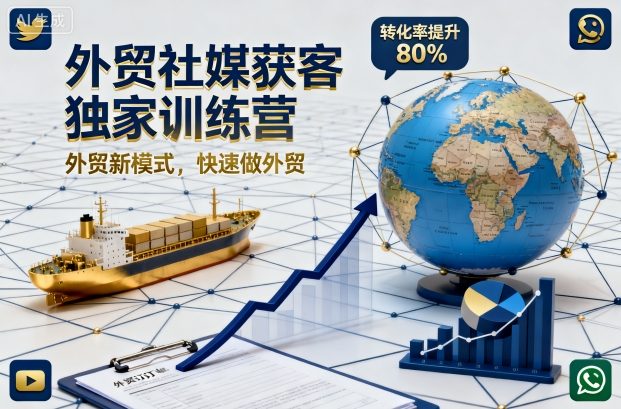 外贸社媒获客独家训练营，外贸新模式，快速做外贸(更新26年5月)