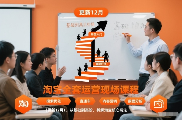 淘宝全套运营现场课程(更新26年1月)，从基础到高阶，拆解淘宝核心玩法
