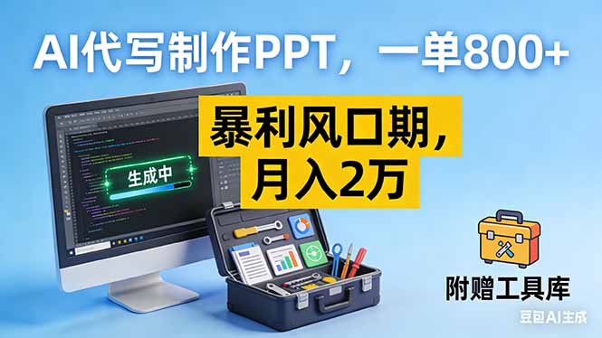 AI代写制作PPT，一单800+， 暴利风口期，月入2万【附工具】